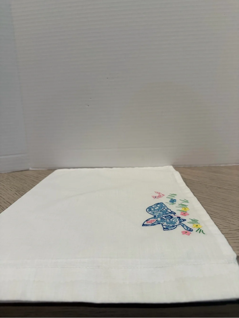 Vintage Child’s Pillow Case To Fit Child’s Pillow Cross Stitched Deer Bunny